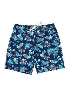 NWT J. Crew Men's Navy, Turquoise Tropical Swim Board Short - SIZE 32